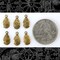 Antiqued Brass Hammered Mini Teardrop Charms - Set of Six - AB-C117